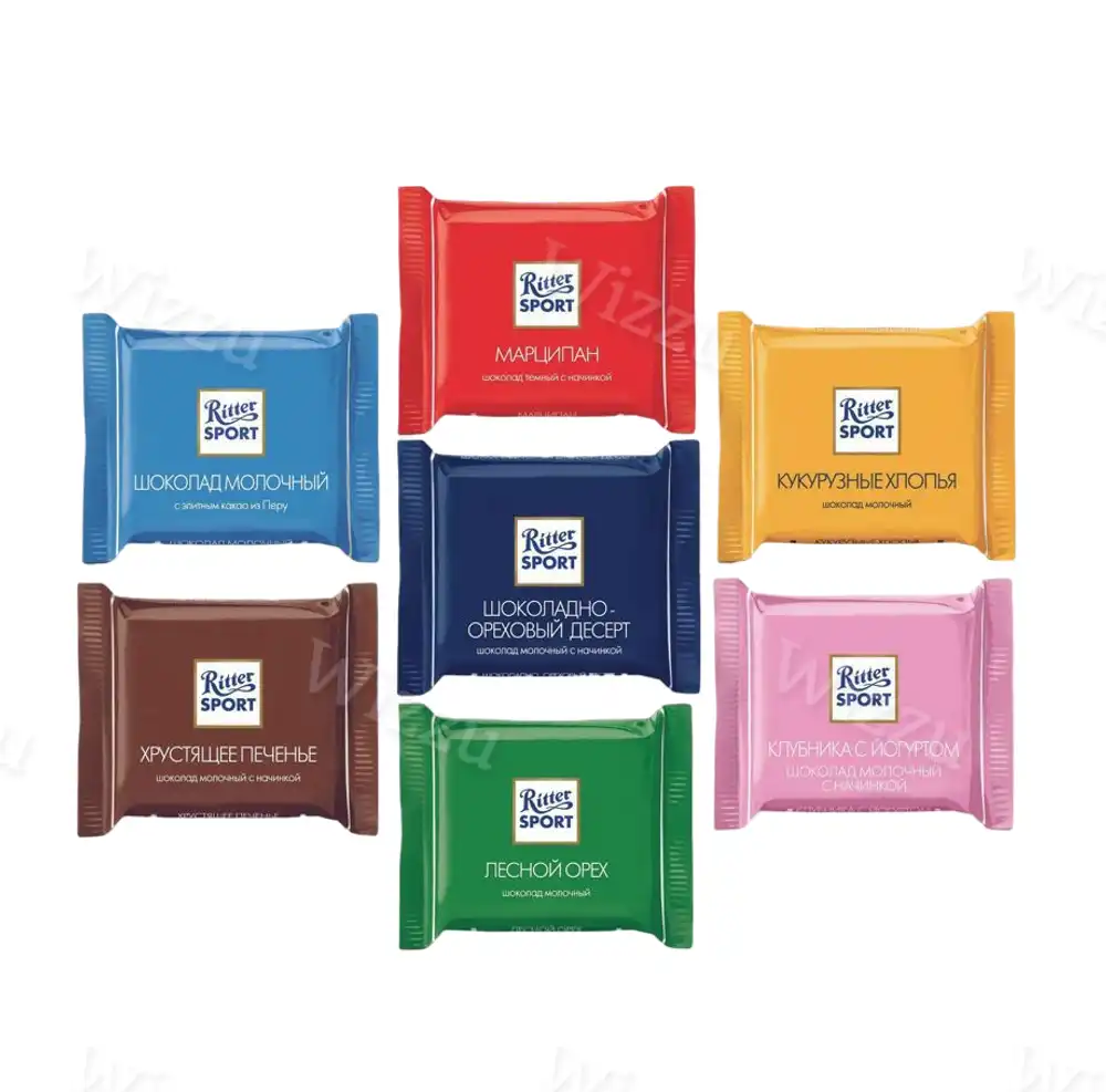 Мини-шоколад молочный "Ritter Sport" Ассорти (16,7г) кг