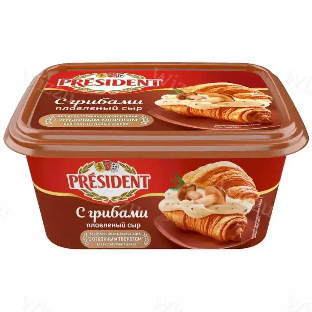 Сыр плавленый Президент С грибами 400г, шт