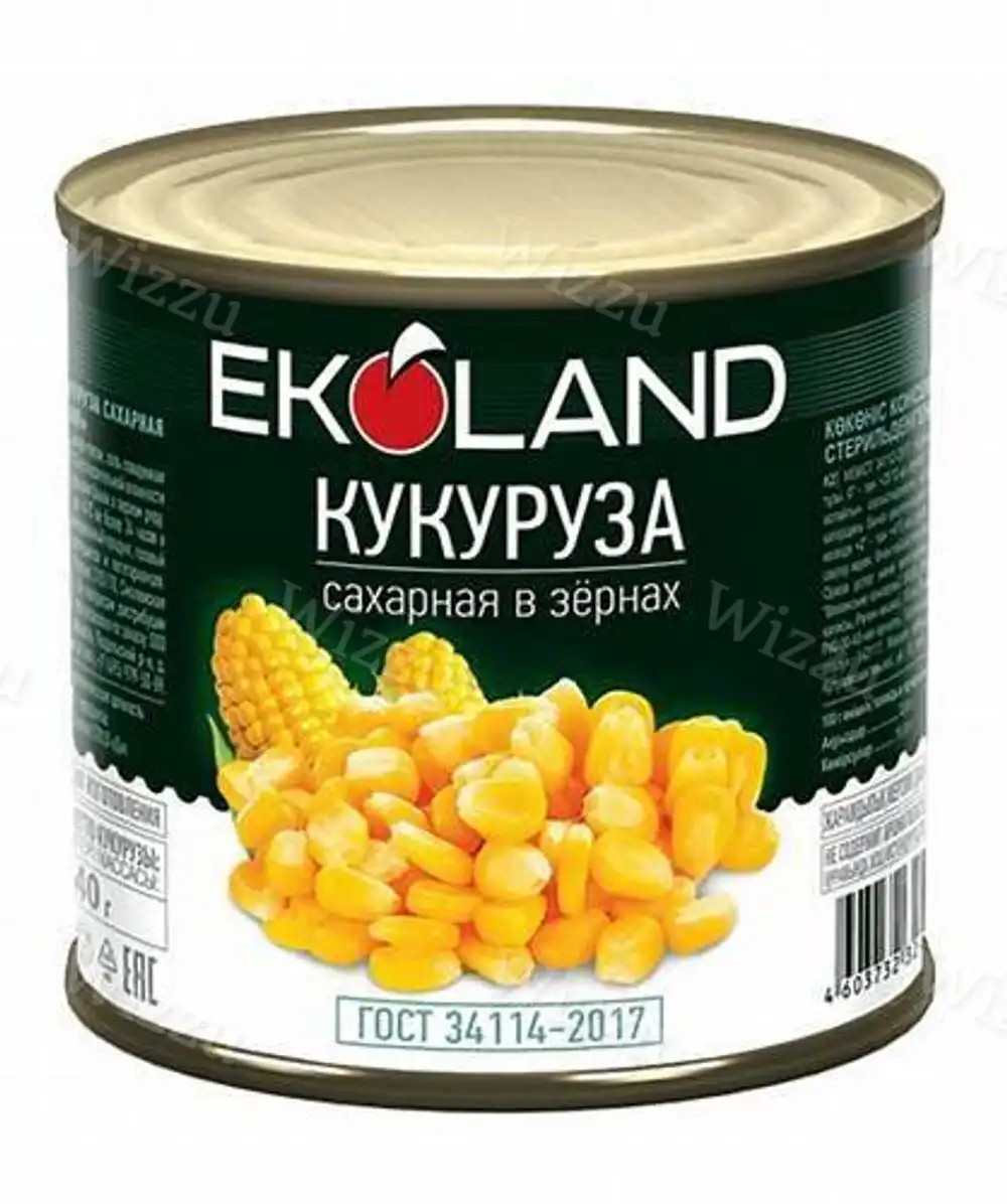 Кукуруза сладкая в зернах Ekoland жб 425гр