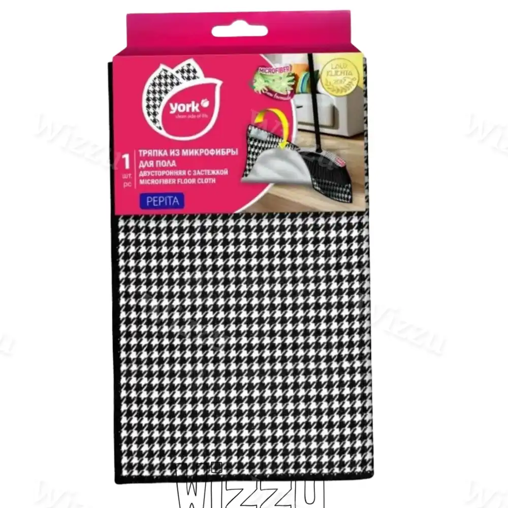 Салфетка из микроф.для пола двусторон.с застеж.Пепита (500 х 600 мм)