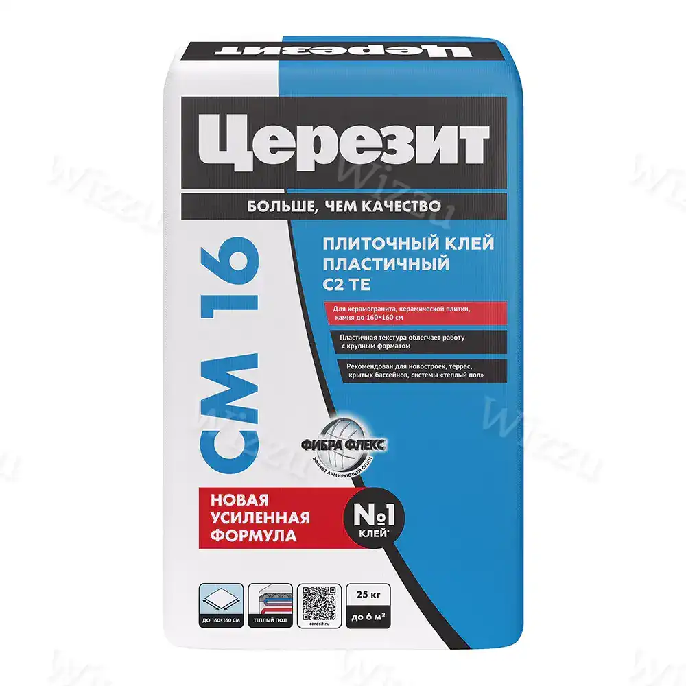 Клей для плитки C2TE 25 кг Церезит СМ 16