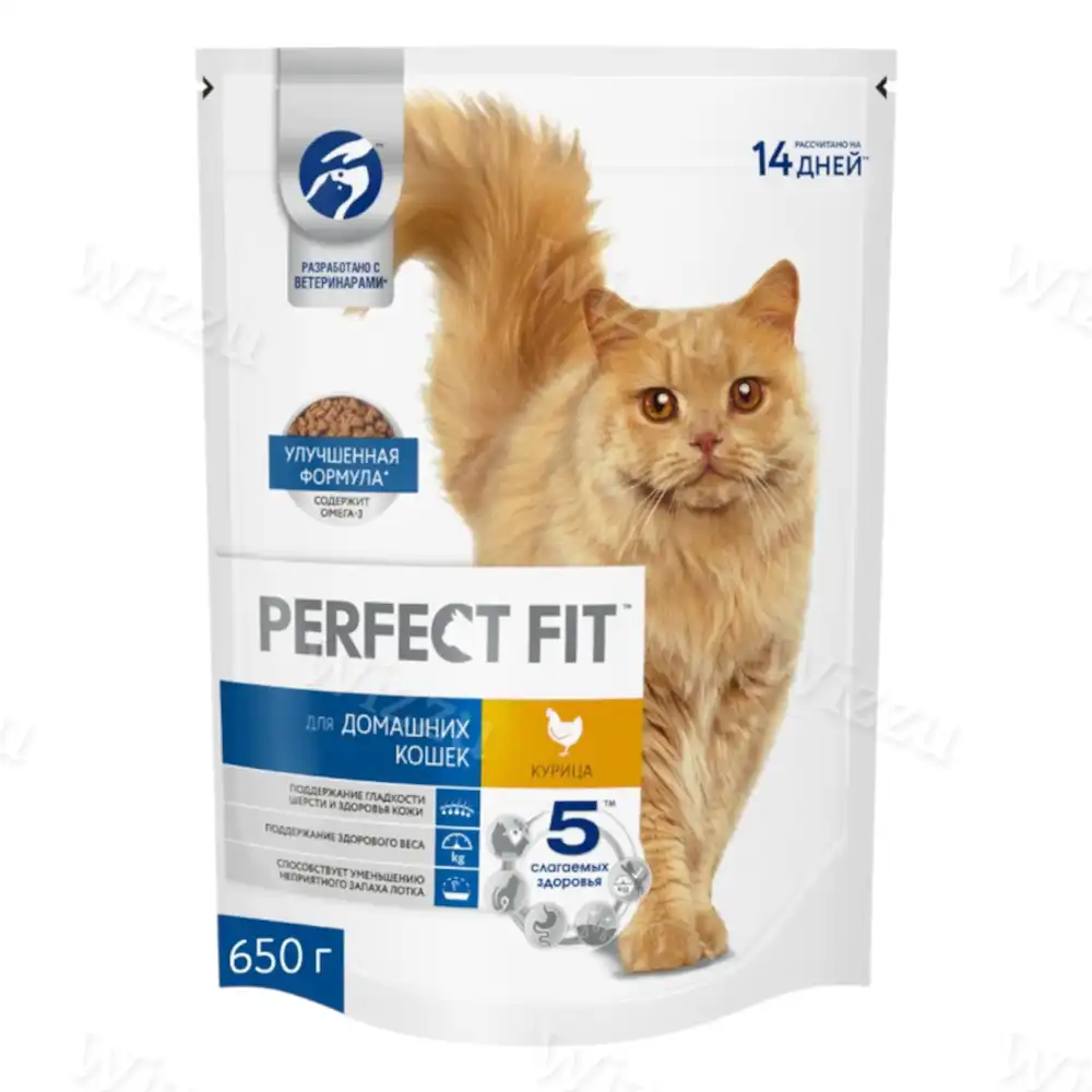 Корм Перфект Фит д/дом кош с курицей 650г, шт