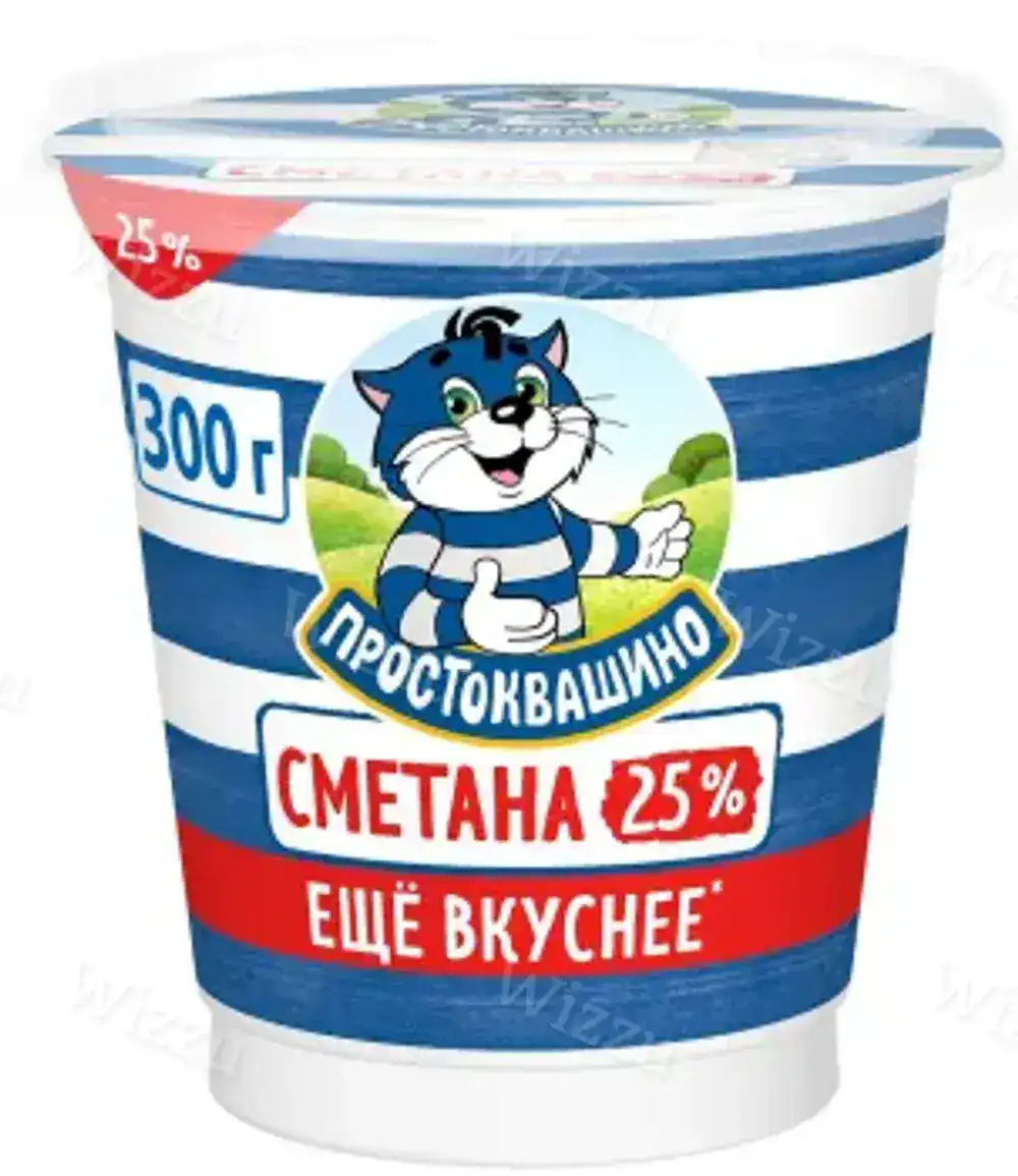 Простоквашино Сметана 25% ЗООгр.