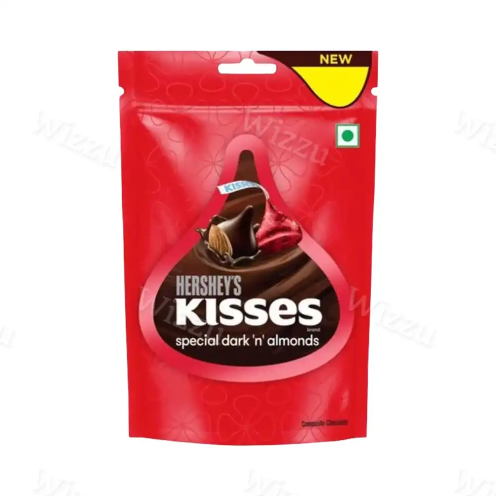 Конфеты "Hersheys Kisses" Темный шоколад и миндаль 36г