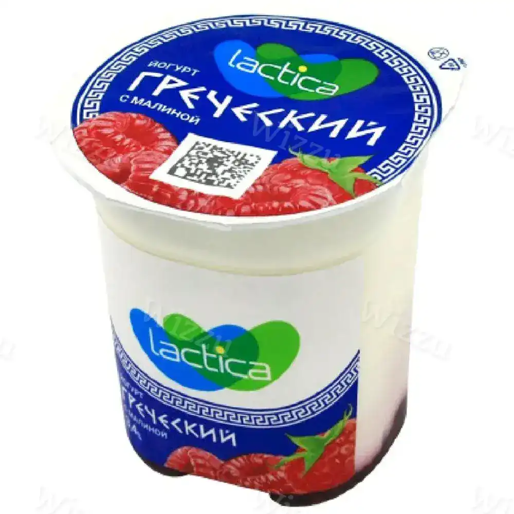 Йогурт Греческий Lactica двухслойный с Малиной 3,4% 120гр