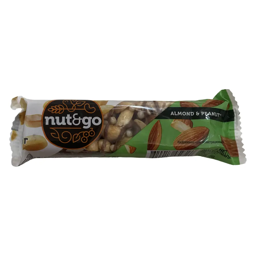 Батончик KDV Nut&Go миндально-арахисовый , 34г