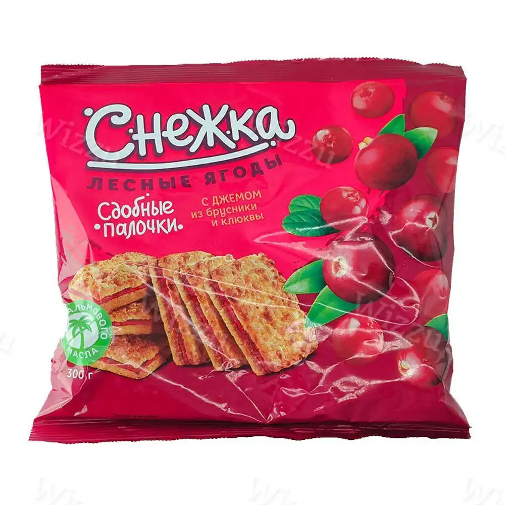 Сдобные палочки Снежка (с джемом из брусники и клюквы) 308гр