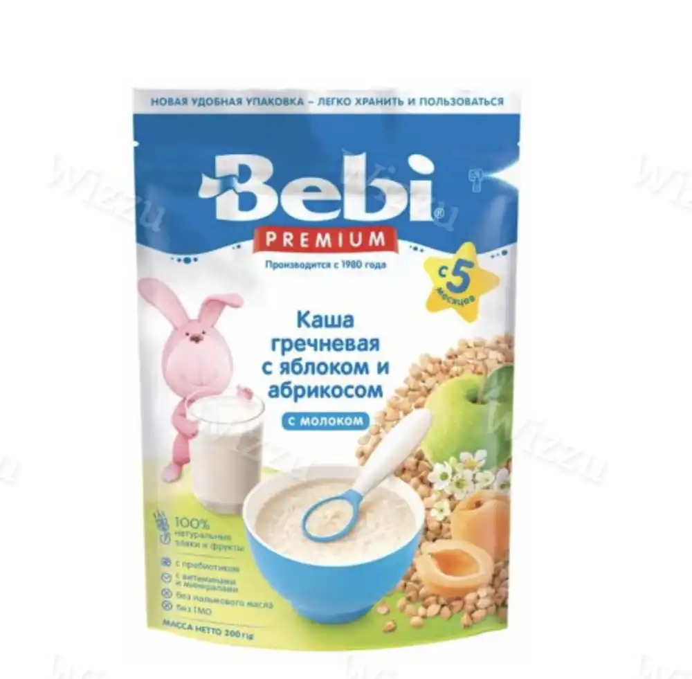 Каша молочная "Bebi" гречневая с яблоком и абрикосом 200г