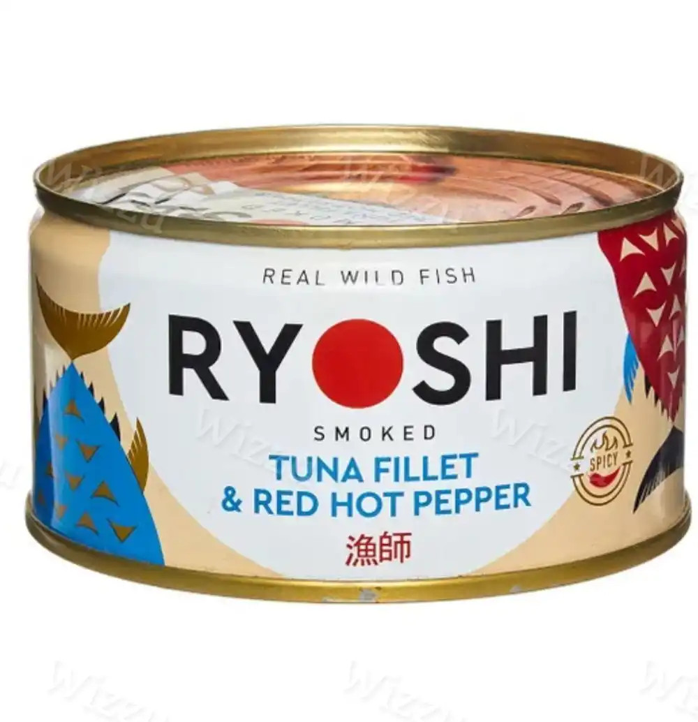 Тунец Барс Ryoshi полосатый копч. масле с острым перцем чили ж/б 185гр ключ