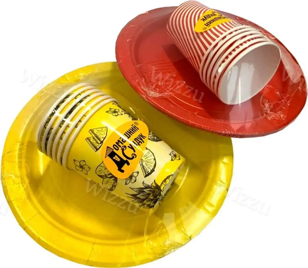 Набор бумажной посуды на 6 персон Домашний Сундук