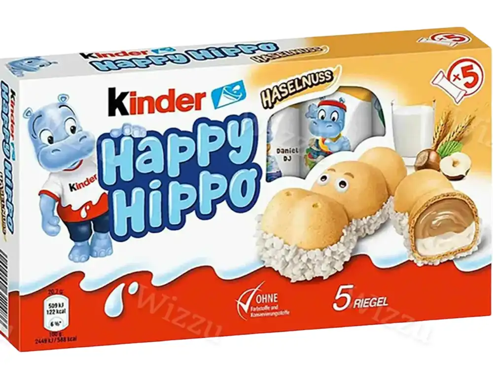 Киндер Хеппи Хиппо Hazelnut с Фундуком 103,5гр
