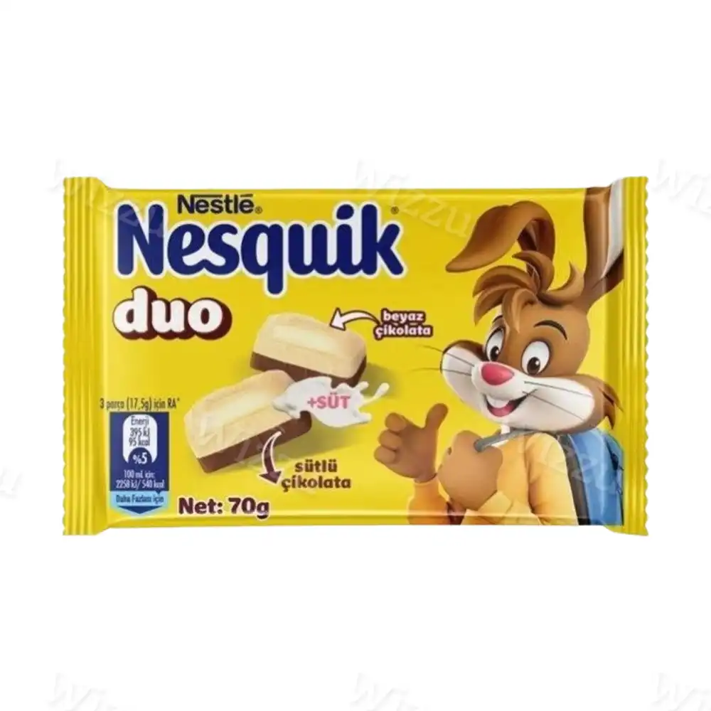 Шоколад Несквик Дуо 70г белый молочный