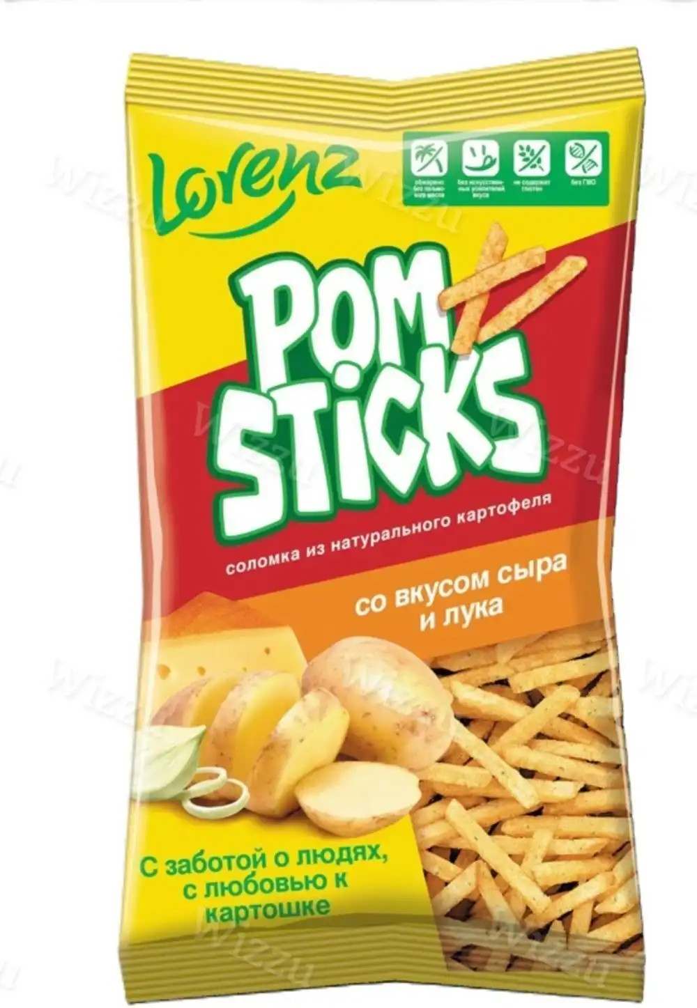 Чипсы картофельные соломкой "Pomsticks" со вкусом Сыра и Лука 100гр