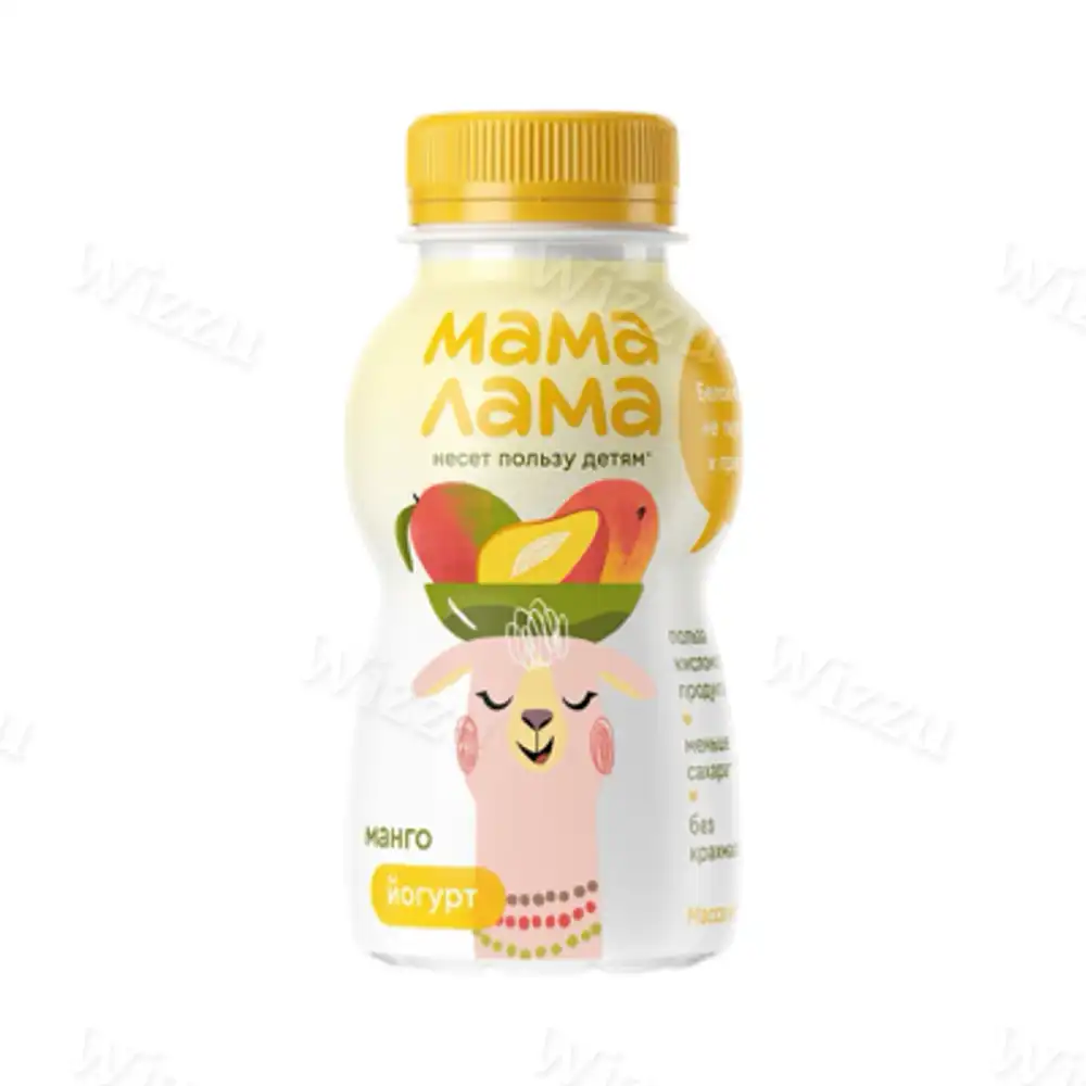 Питьевой йогурт Мама Лама со вкусом Манго 2,5% 200гр