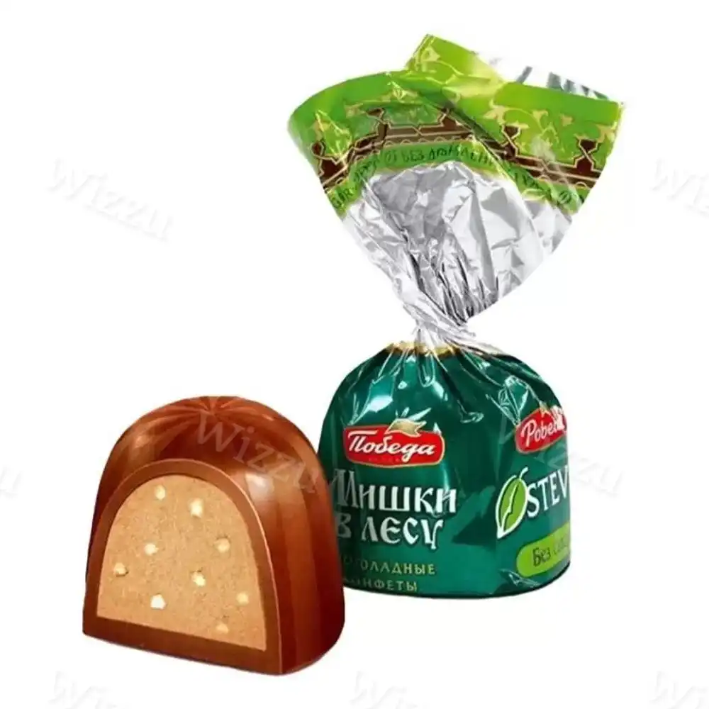 Конфеты с вафельной крошкой Мишки в лесу без сахара весовые