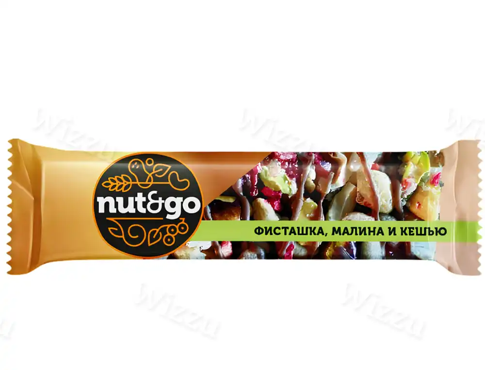 Батончик NUT&GO фисташка, кешью и малина 28г