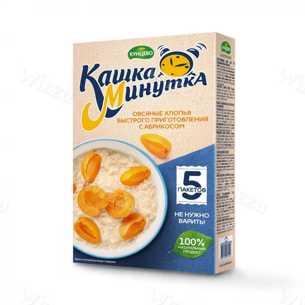 Хлопья овсяные Кашка-Минутка с абрикосом 185г, шт