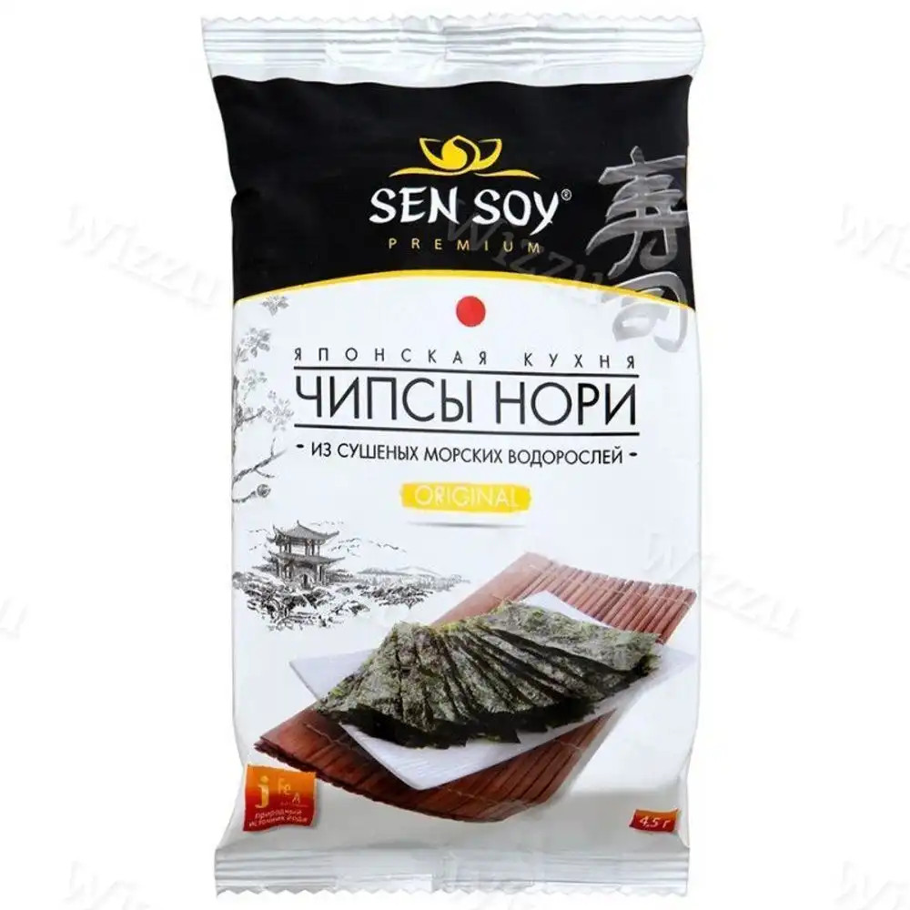 СэнСой Премиум Чипсы Нори "ORIGINAL" из морской водоросли (пакет 4,5гр.)