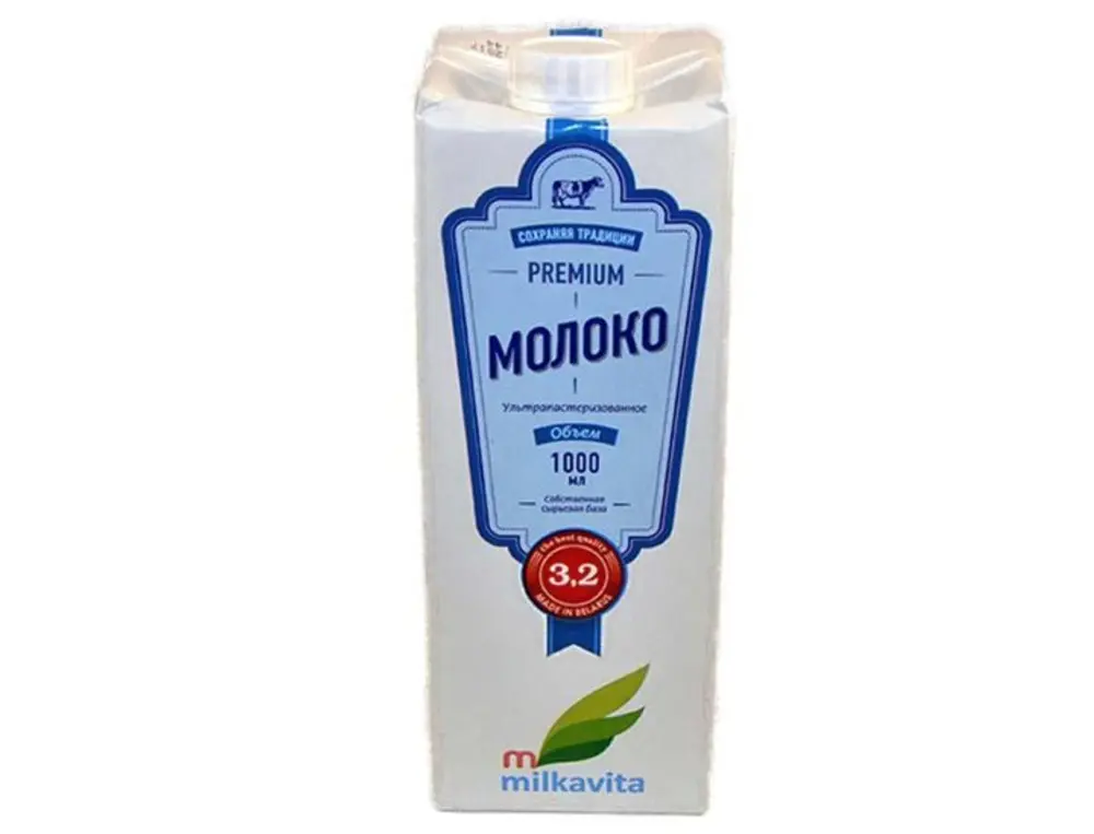 Молоко Milkavita питьевое ультрапастеризованное 3.2% Tetra Brik Square с крышкой, 1л