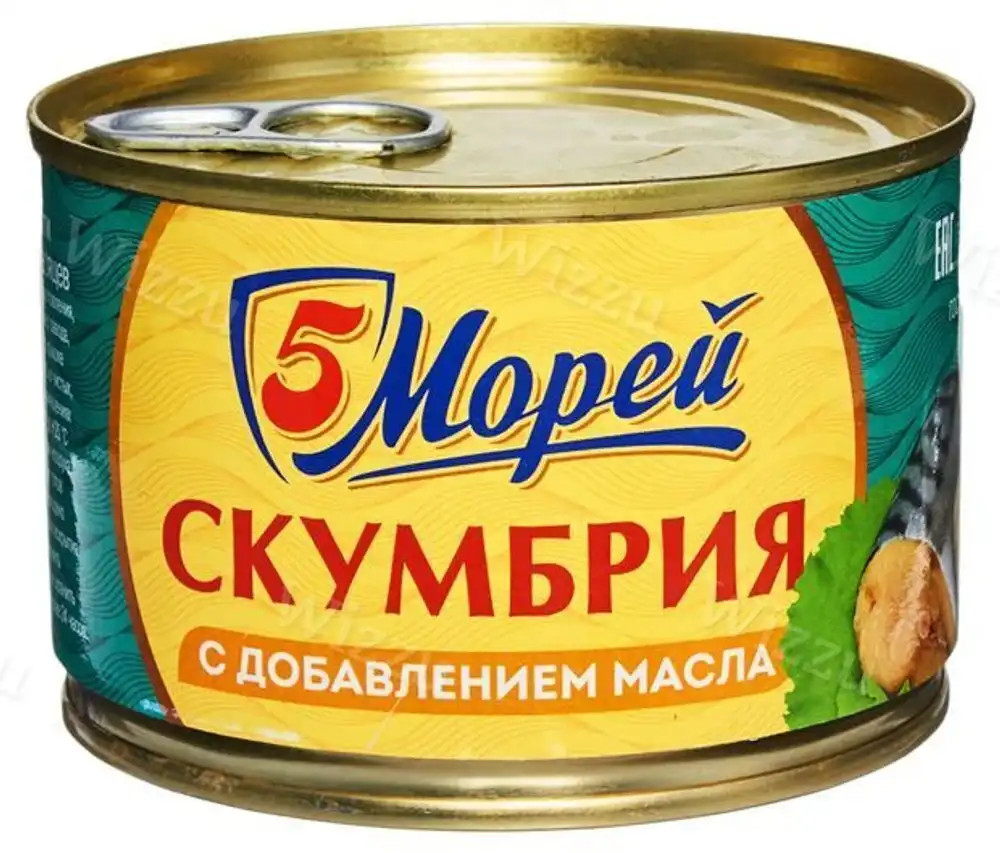 Скумбрия 5 Морей нат с д/м ж/б 250г, шт