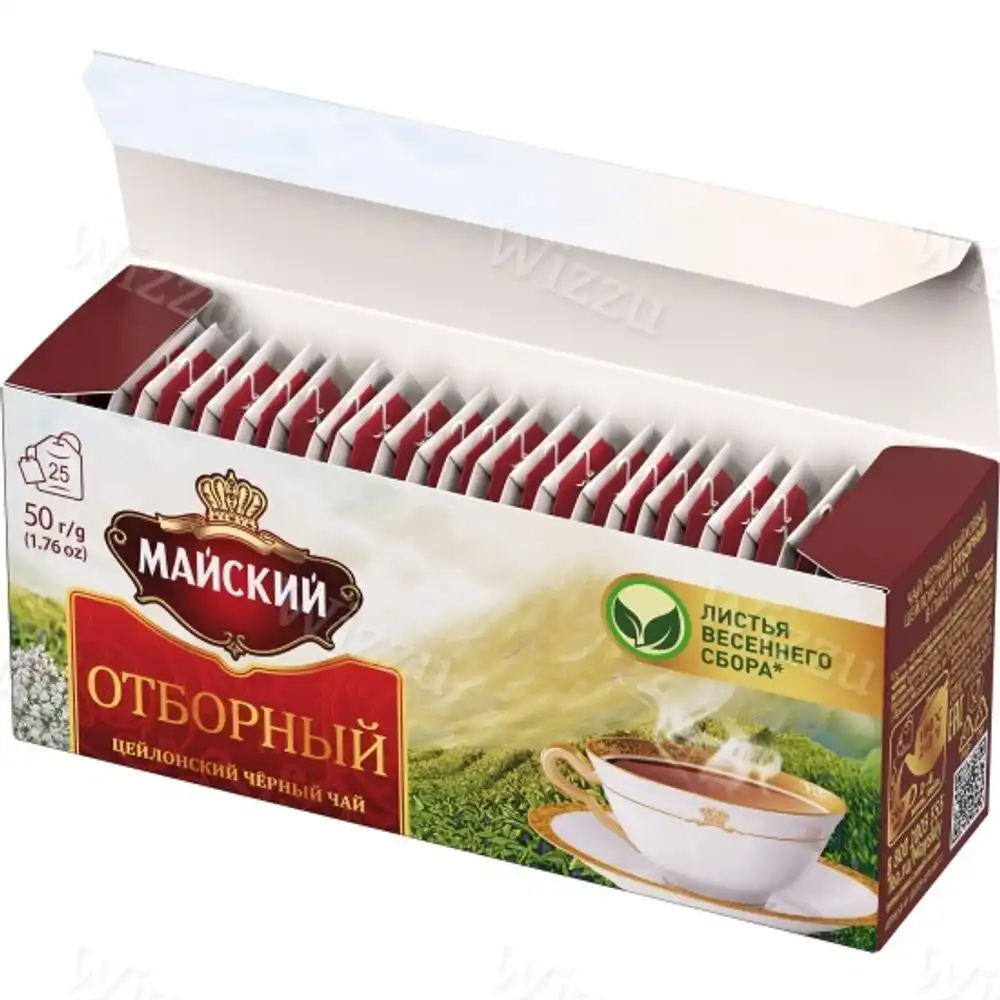 Чай черный "Майский" Отборный 50гр 25пакет.