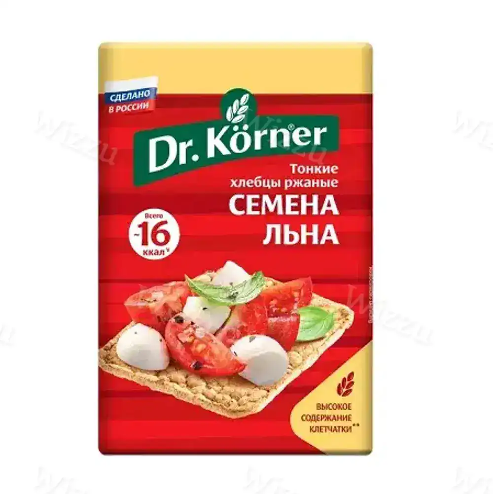 Хлебцы Др Корнер хруст РЖАНЫЕ с семенами льна 100гр, шт