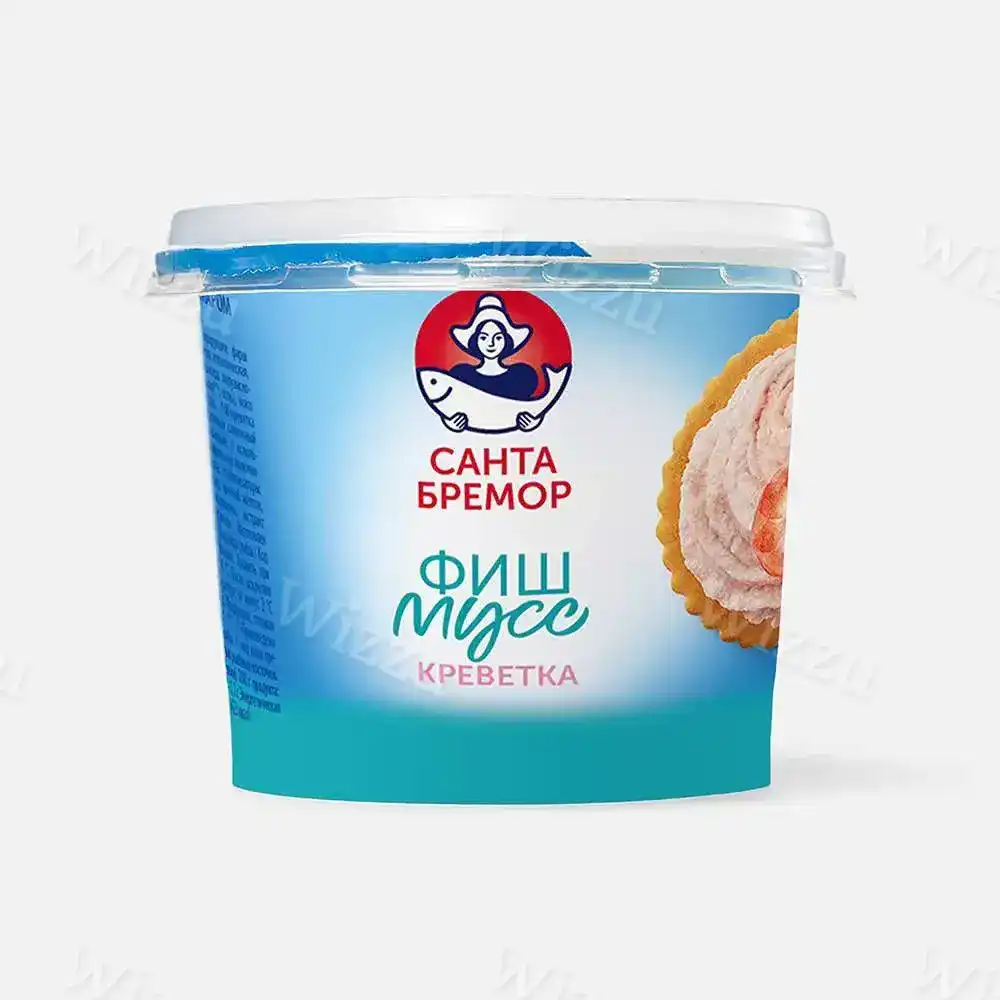 Рыбное кулинарное изделие Паста из тресковых рыб "Фиш-мусс" с кальмаром и креветкой 140гр 1/6шт
