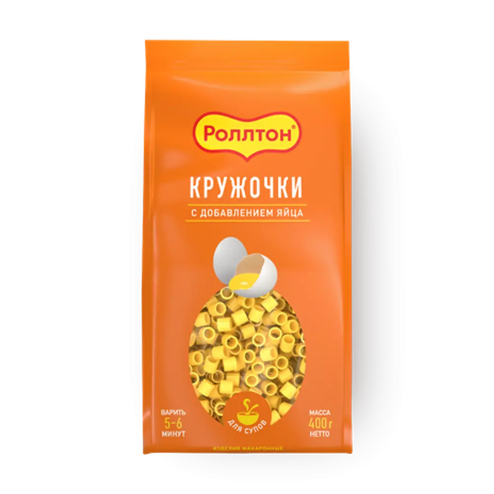 макароны Роллтон кружочки с добавлением яйца 400г