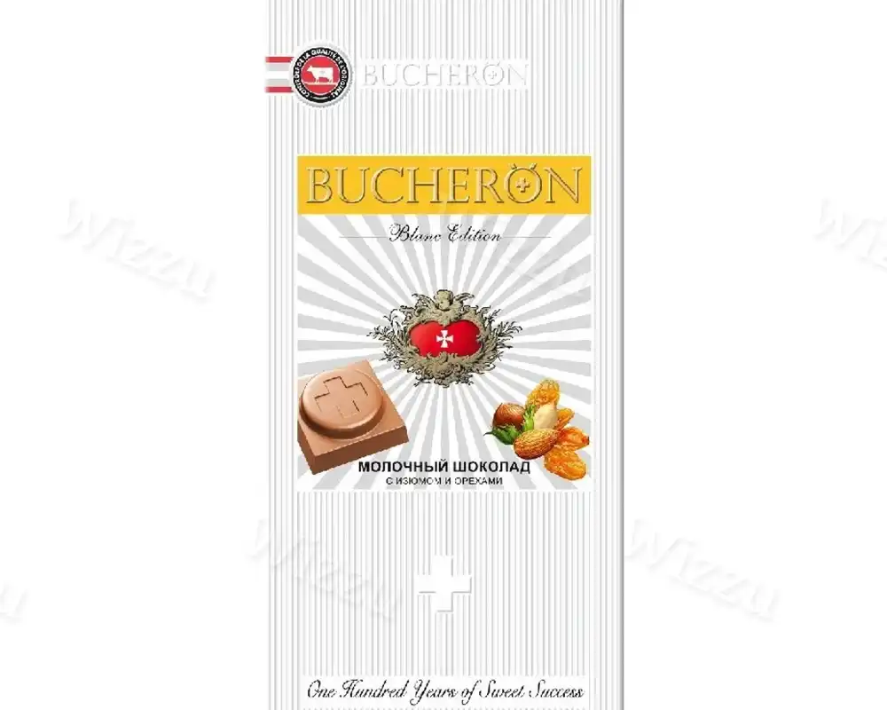 Шоколад "Bucheron" Молочный с Изюмом и Орехами 85г
