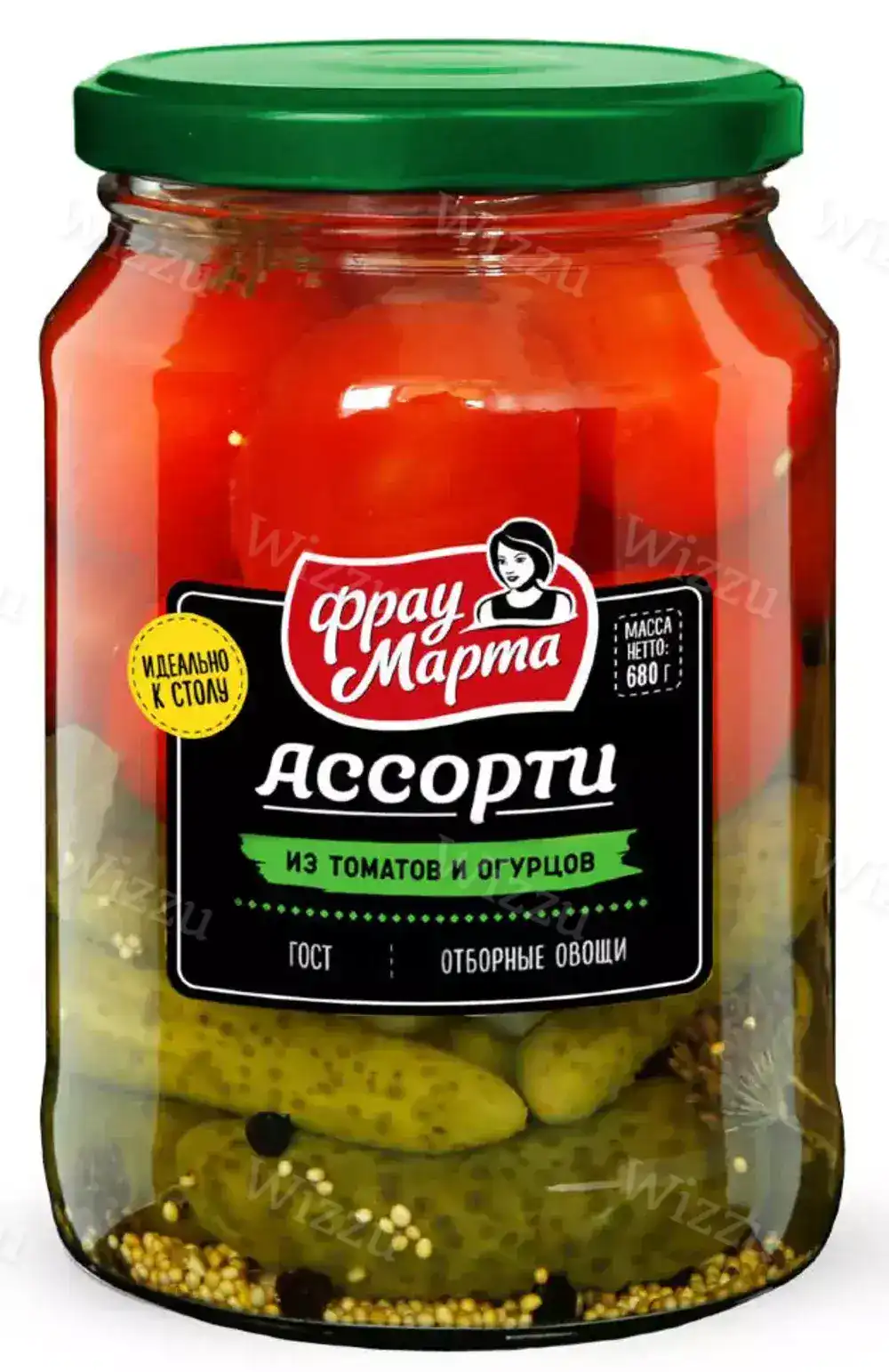 Маринады Ассорти (томаты,огурцы) "Фрау Марта" стекл.680гр