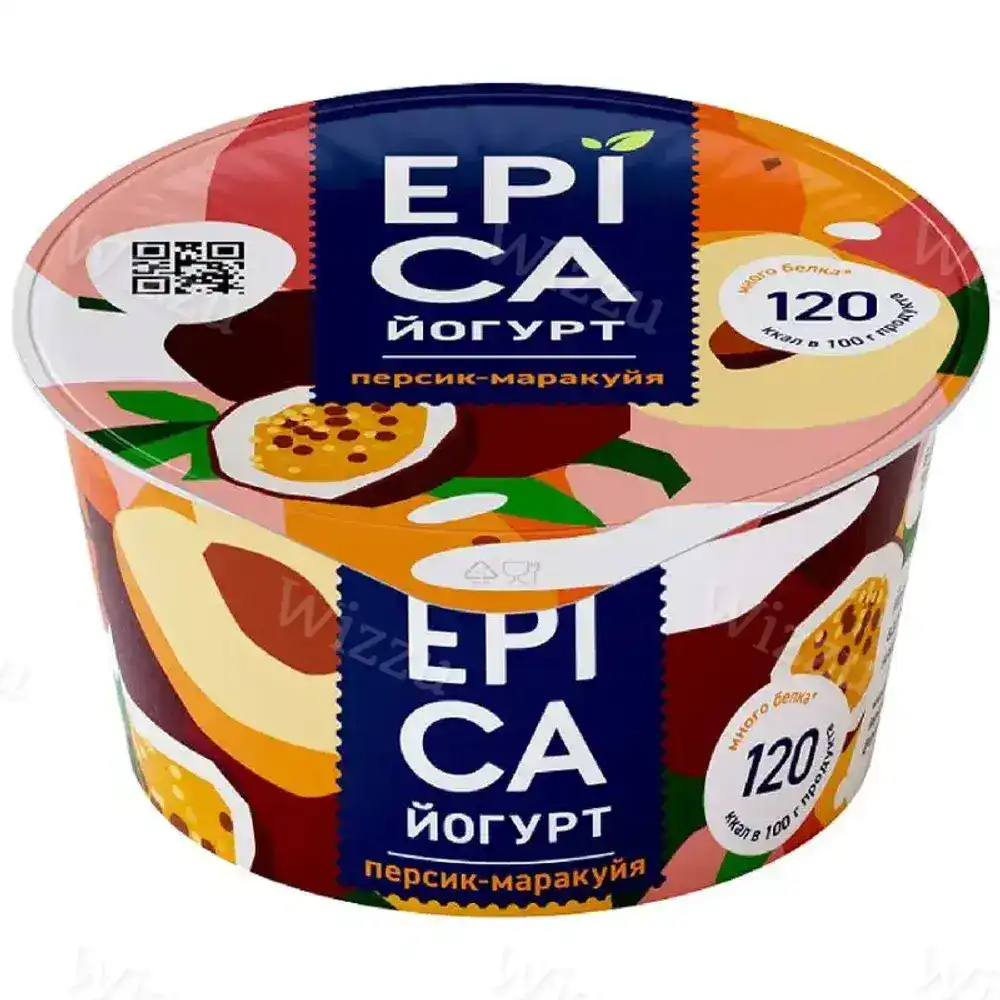 Йогурт Эпика 4,8% 130г персик и маракуйя, шт