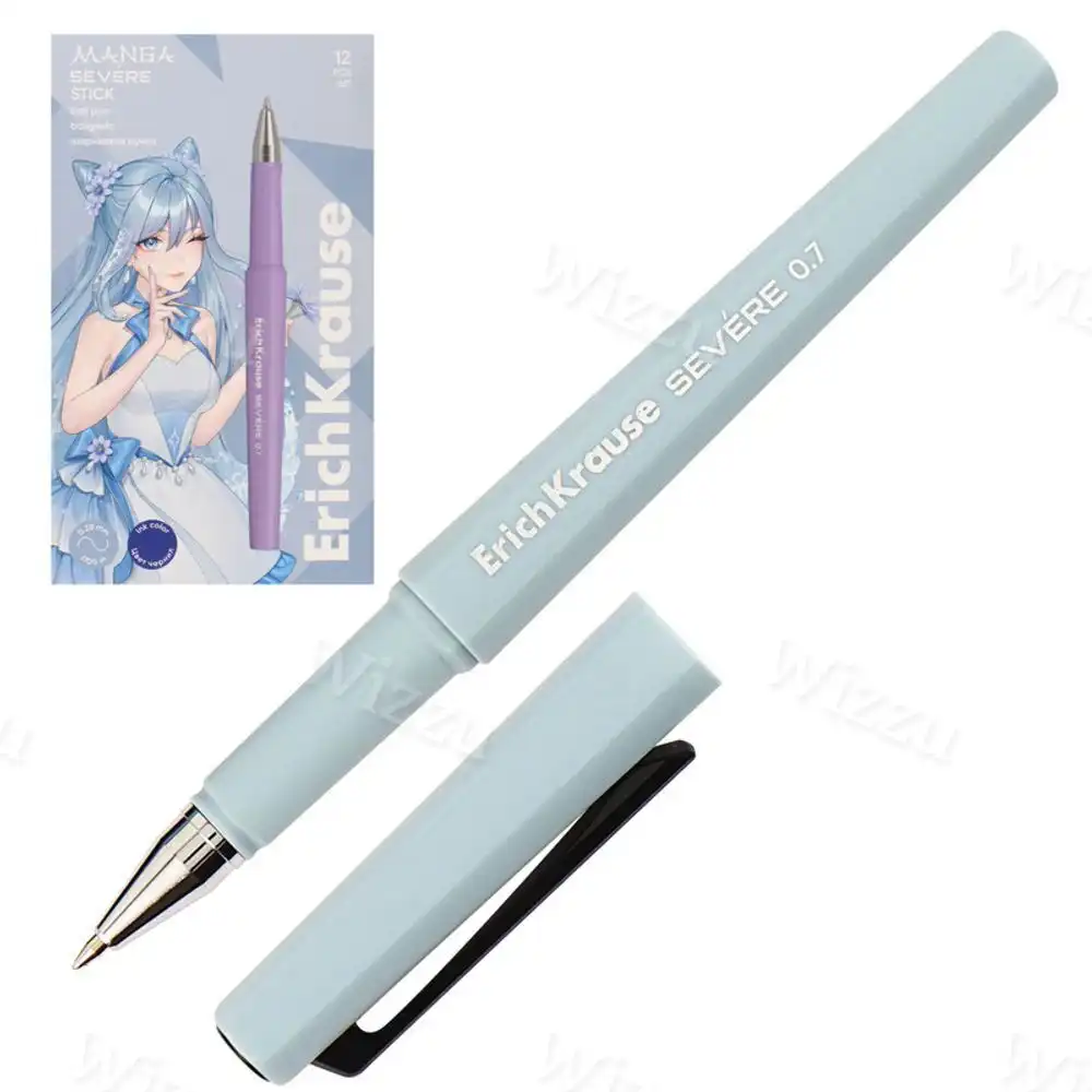 Ручка шариковая ErichKrause Severe Stick Manga 0.7, Super Glide Technology, цвет чернил синий Арт.61052