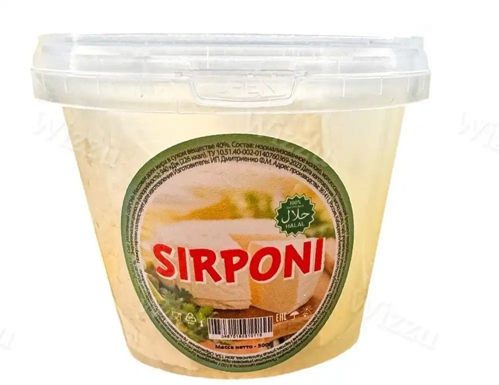 Сыр рассольный SIRPONI рез.в ведре 500гр
