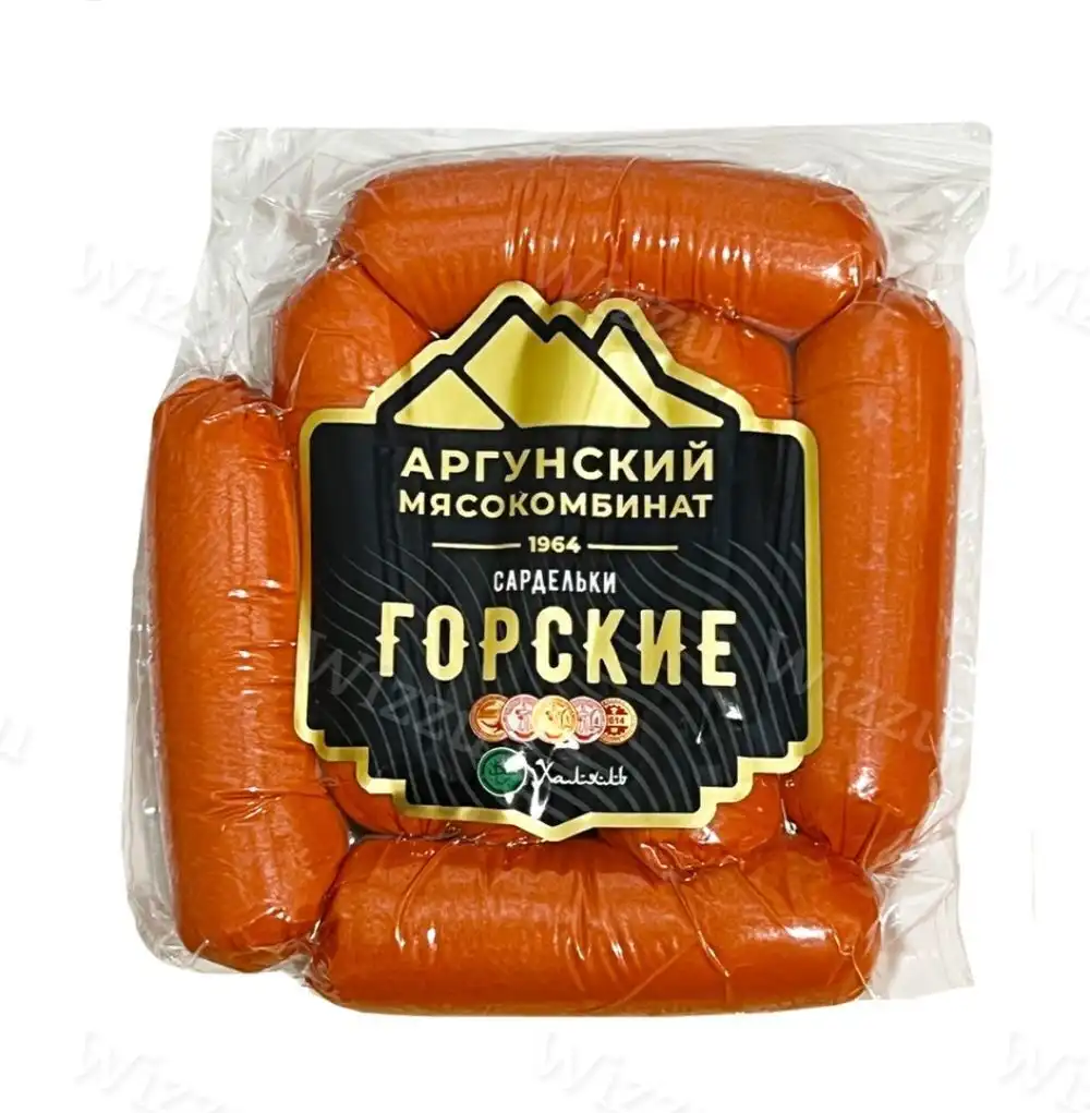 Сардельки "Аргунский мясокомбинат" Горские 1/с кг