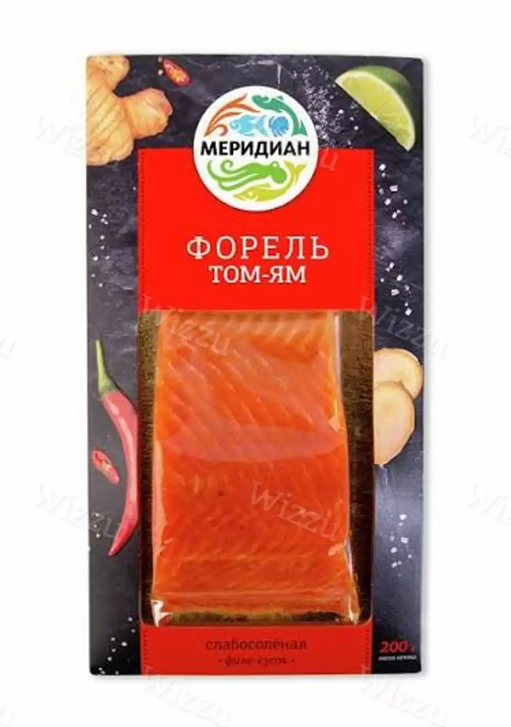 Форель филе - кусок слабосолен.Меридиан Том - Ям 200гр