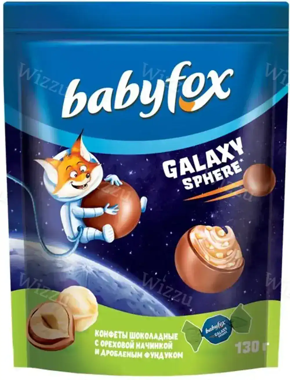 Шоколадные конфеты Babyfox Galaxy с орехой нач.и дробленым фундуком 130гр