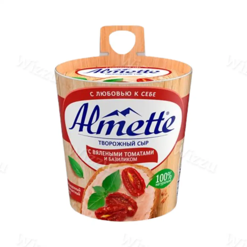 Сыр творожный Алметте с Вялеными томатами и базиликом 150гр