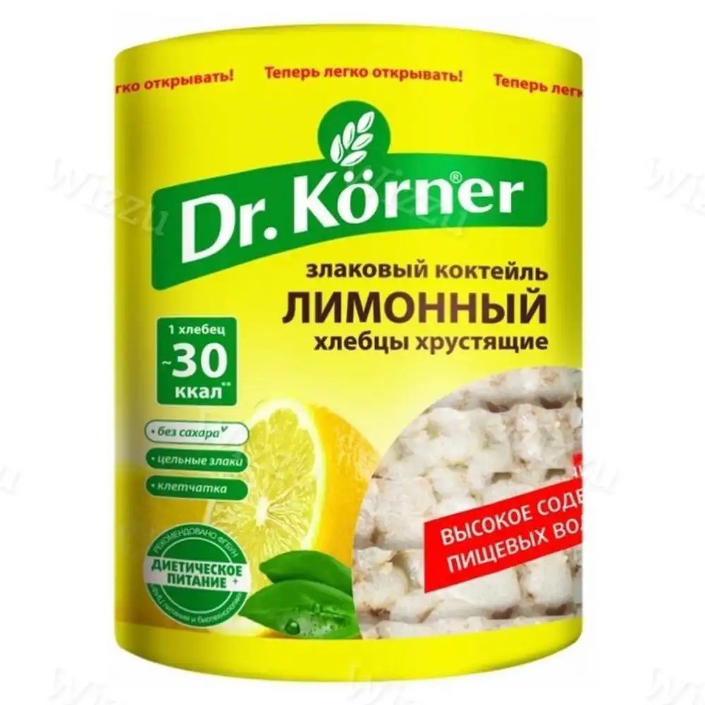 Хлебцы Др Корнер Злаковый коктейль Лимонный 100гр
