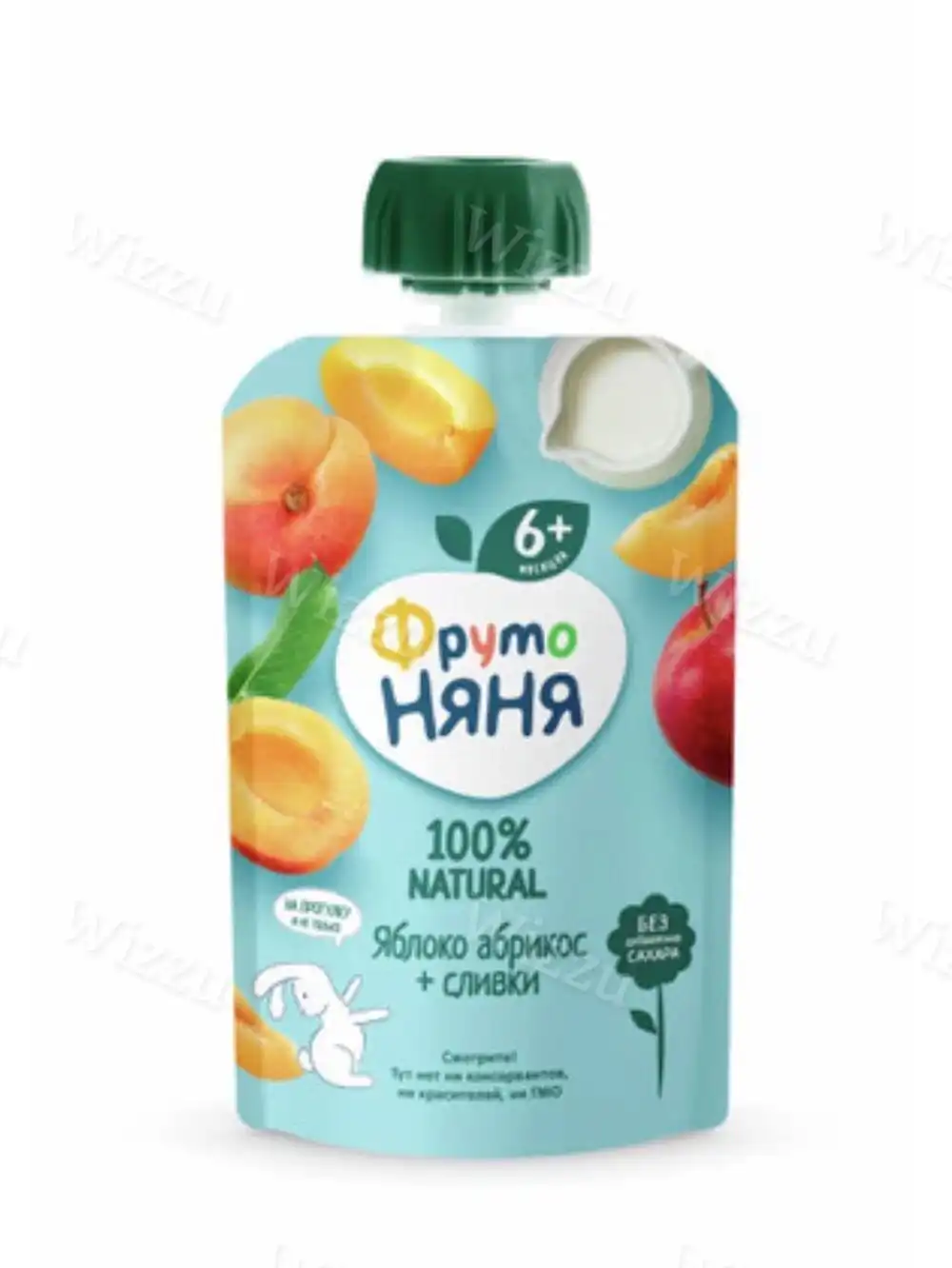 Детское пюре "ФрутоНяня" Яблоко,абрикос со сливками д/пак 90г, шт