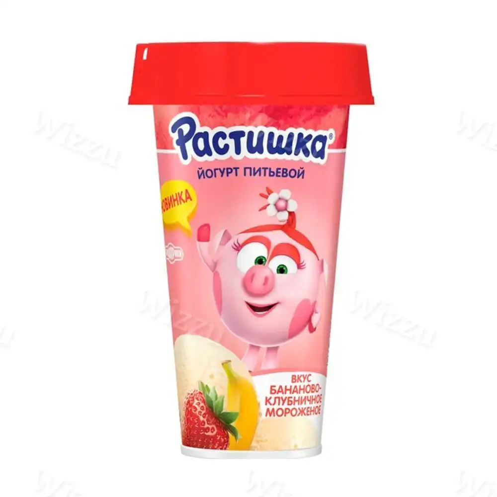 Йогурт питьевой Растишка Банан-клубника 190гр