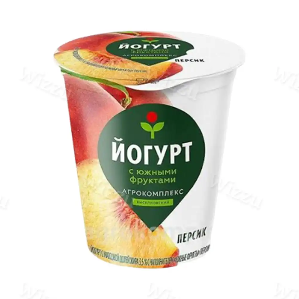 Йогурт Агрокомплекс без сахара южными фруктами Персик 3,5% 300гр
