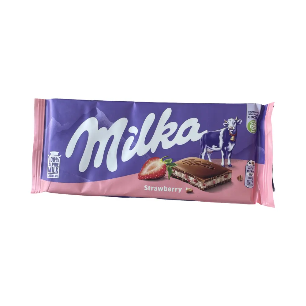 Шоколад Milka клубника и йогурт 100г
