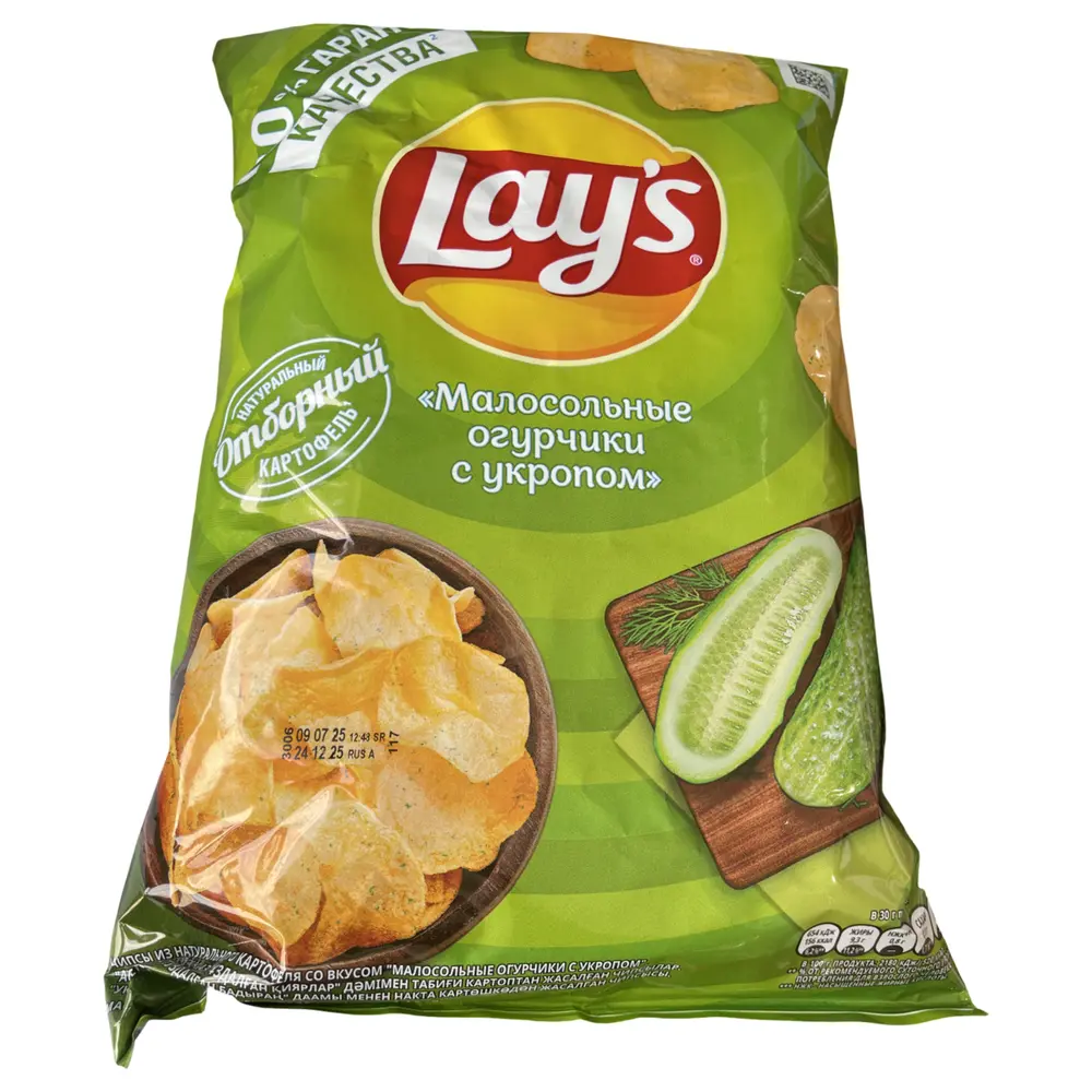 Чипсы Lay's Малосольные огурчики с укропом, 140г