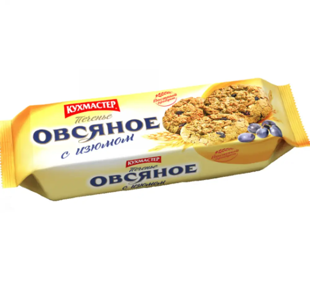 Печенье овсяное "Кухмастер" с изюмом, 270г