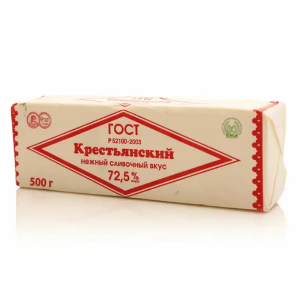 Масло Сливочное Крестьянское, 72.5% Каждый день, 500г
