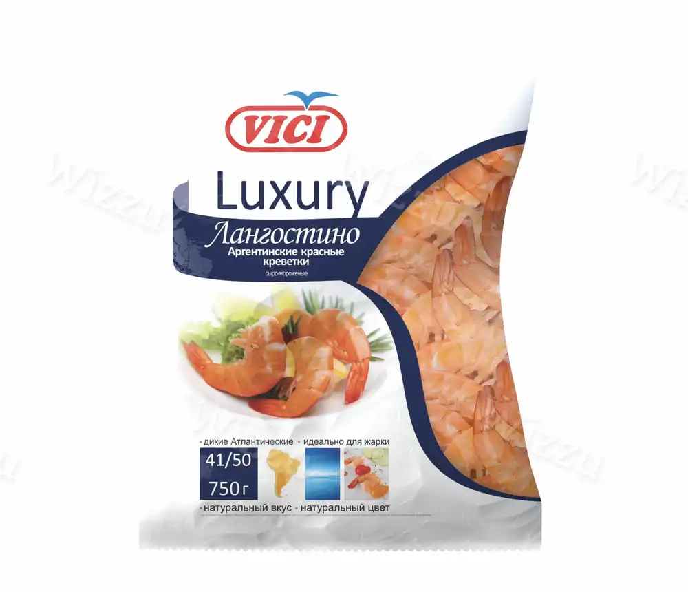 Аргентинские VICI Luxury креветки красные в панцире в/м 50/70 750гр