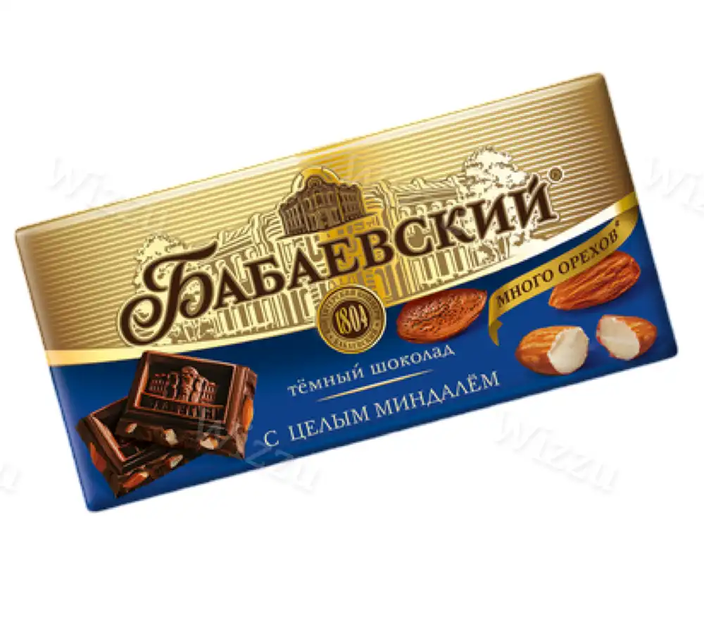 Шоколад "Бабаевский" Темный с цельным миндалем 90г