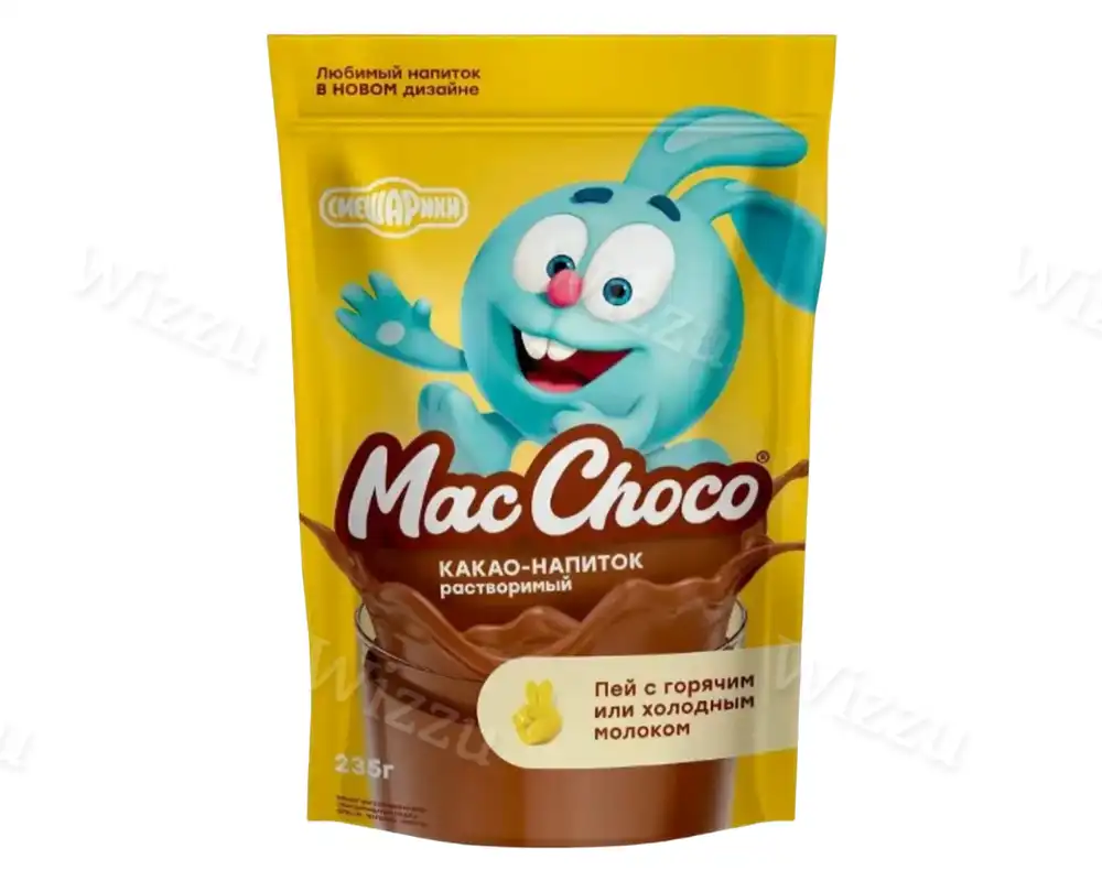 Какао напиток MacChoco Смешарики дой/пак235г/12