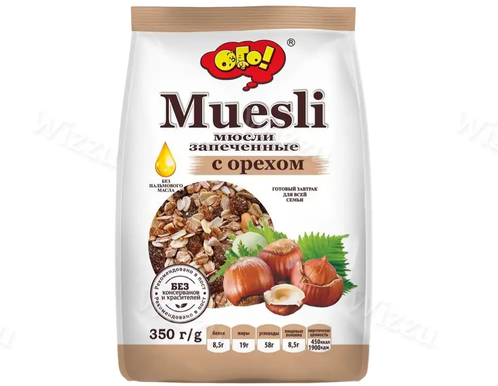 Мюсли Ого! запеченные с орехом 350г, шт