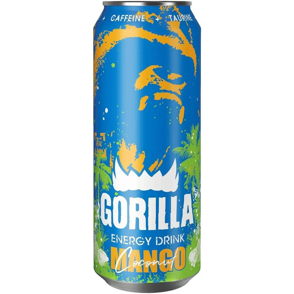 Напиток б/а энергетический Gorilla Манго и Кокос, ж/б, 0.45л